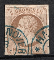 1861 3gr Hannover, German States, Germany (Mi. 19, Used, CV $90)