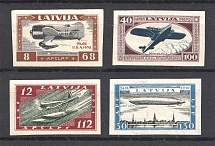 1933 Latvia Airmail (Mi. 229 B - 231 B, Imperf, Full Set, CV $300)