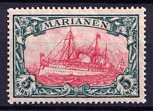 1901 5M Mariana Islands, German Colonies, Kaiser’s Yacht, Germany (Mi. 19, CV $200)