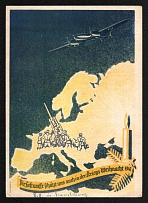 1941 'The air force also protects us during the wartime Christmas of 1941', Propaganda Postcard, Third Reich Nazi Germany