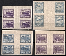 1922 RSFSR, Russia, Gutter Blocks of Four (Zv. 55 - 58, Full Set, Signed, MNH)