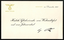 1940 Greetings card with facsimile signature sent to persons of importance