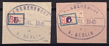 1945 Fredersdorf (Berlin), Germany Local Post (Mi. Sp 101 b - 102 b, Signed, Canceled, CV $40)