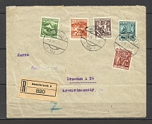 1924 Austria registered cover to Germany with full set CV 80 EUR
