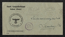 1944 (14 Jul) Alsace, German Occupation, Germany, Official Cover from the Public Health Department in Kolmar to Schauburg