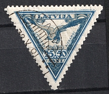 1932 25s/50s Latvia, Airmail (Mi. 205 A, Canceled, CV $50)