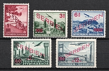 1941 Serbia, German Occupation, Germany, Airmail (Mi. 26 - 30, Full Set, CV $60)