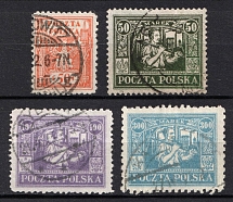 1922-23 Second Polish Republic, Issue for Upper Silesia (Mi. 5, 16, 18, 20, Fi. 148, 159, 161, 163, Used, CV $100)