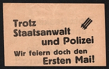 193? 'Despite the Prosecutor and the Police We're Celebrating May Day!', The Anti-Fascist Propaganda, 'Iron Front' Leaflet, Austria