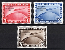 1933 Third Reich, Germany, Airmail (Mi. 496 - 498, Full Set, CV $1,600)