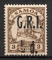 1914 Samoa German Colony British Occupation 1/2 D (CV $30)