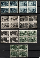 1942 Heroes of the USSR, Soviet Union USSR, Blocks of Four (Full Set, MNH)