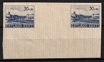 1941 30k Estonia, German Occupation, Germany, Gutter Pair (Mi. 6 UMs, Imperforate, Margin, CV $80)