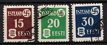 1941 Occupation of Estonia, Germany (Yellow Paper, Full Set, Canceled, CV $70)