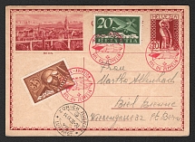 1930 (14 Sep) Switzerland, Graf Zeppelin airship airmail postcard from Zurich to Kiel, Flight to Switzerland 'Genf - Friedrichshafen' (Sieger 87)