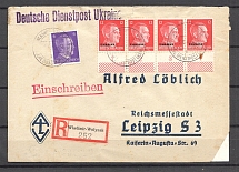 1943 Germany Occupation of Ukraine Reich Cover Volodymyr-Volynsky - Leipzig