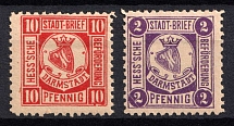 1895 Darmstadt, Germany Local Post, Private City Mail (Mi. 1 - 2, Full Set)