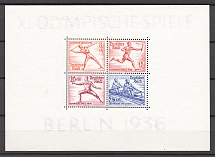 1936 German Reich Olympic Games Block Sheet (CV $140, MNH)
