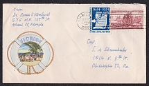 1955 300 Years of Pereyaslav Treaty, Ukraine, Underground Post, Cover, franked with 3c USA Stamp, Miami - Philadelphia