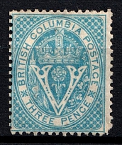 1865-67 3p British Columbia, Canada (SG 22, CV $140)