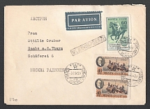 1956 (6 Jun) USSR Russia Airmail cover from Moscow to Raabs (Austria), paying 1R 40k