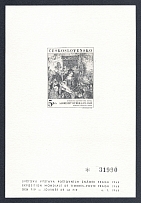 1968 Czechoslovakia, Souvenir Sheet in Black