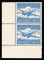 1942 British Propaganda Forgery of German Field Post stamp, Anti-German Propaganda, Pair (Mi. 27, Corner Margins, CV $390, MNH)