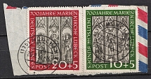 1951 German Federal Republic on piece, Germany (Mi. 139 - 140, Full Set, Used, CV $190)