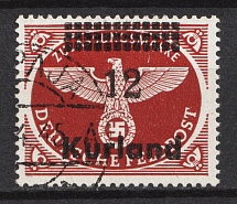 1945 12pf Kurland, German Occupation, Germany (Mi. 4 A x, Signed, Canceled, CV $120)