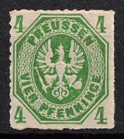 1861 4pf Prussia, German States, Germany (Mi. 14, Sc. 15 a, CV $40, MNH)