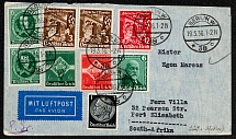 1936 Philatelically inspired, but postally used cover mailed 19 May 1936 from Postamt Berlin W 38 to Port Elisabeth, South Africa