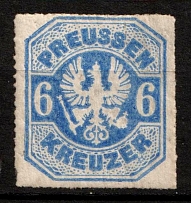 1867 6kr Prussia, German States, Germany (Mi. 25, Sc. 26, CV $30)