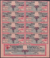 1919 (8 May) Berlin, Weimar Republic, Germany, Coupon Bonds for 1000 Marks