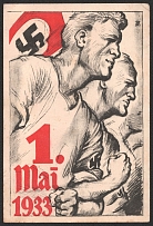 1933 '1st of May 1933', Propaganda Postcard, Third Reich Nazi Germany