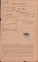 1898 Proof of Delivery, Document, Poland