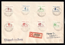 1946 (30 Mar) Spremberg (Lower Lusatia), Germany Local Post, Registered Cover to Leipzig (Mi. 7 B - 14 B, CV $60)