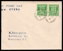 1941 (7 Jan) Guernsey, German Occupation, Germany, Cover, First Day Cover (Mi. 1 d, Pair, CV $50)