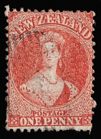 1862-64 1p New Zealand (SG 69, Canceled, CV $525)