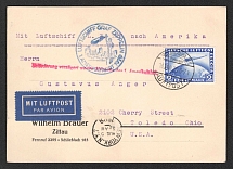 1929 (15 May) Germany, Graf Zeppelin airship airmail postcard from Friedrichshafen to Toledo (United States) via New York, Flight to North America 1929 'Friedrichshafen - Lakehurst' (Flight delay, Sieger 26 A, CV $120)