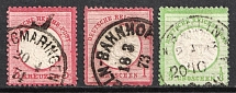 1872 German Empire, Germany (Mi. 17 a, 19, 25, Canceled, CV $50)