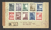 1948 Austria censorship registered FDC cover to USA with fulls set CV 200 EUR