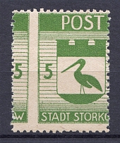 1946 Storkow Germany Local Post 5 Pf (Shifted Perforation, Print Error, MNH)