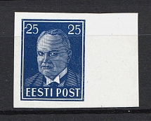 1936-40 25S Estonia (PROBE, Proof, Stamp by Sc. 129, Imperforated, Signed, MNH)
