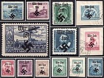 Occupation of Sudetenland, Germany, Small Group of doubt overprints