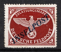 1944 Reich Military Mail, Field Post, Feldpost 'INSELPOST', Germany (Mi. 10 B b I, Signed, CV $70, MNH)