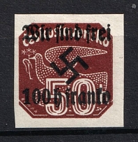 1938 100h on 50h Occupation of Rumburg Sudetenland, Germany (Mi. 34, Signed, CV $50)