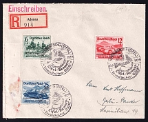 1939 Third Reich, Germany, Registered Cover Adenau - Berlin (Mi. 695 - 697, CV $290, Special Cancellation)