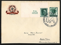 1938 Publicity cover exhorting Austria to return home franked with Scott В 102a and 485