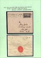 1935 (29 May) 'Inaugural Trip 'Normandy'', Propaganda Cover to New York franked with 1,5fr France and Seal Mail 'Olympic Bell', Third Reich Nazi Germany (Commemorative Postmarks)