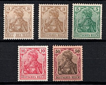 1902 German Empire, Germany (Mi. 69 - 71, 76, Signed, CV $190)